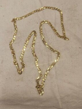 Vintage Italian 24" Gold Vermeil Figaro Link Chain Necklace 7.5g BSI 925